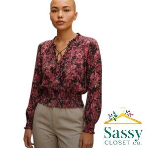 Mystree Shirt – Long Sleeve Tie Front, Feminine Fit, Sz M, EUC